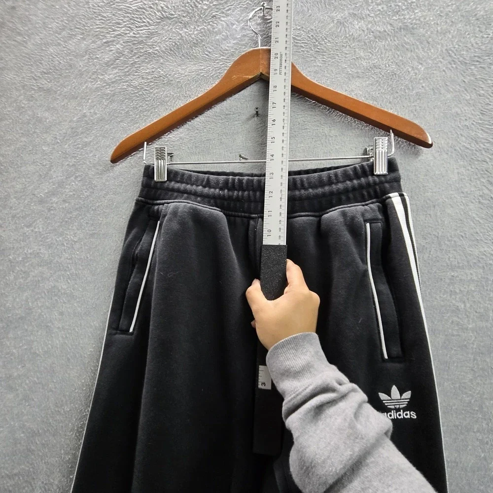 Adidas Men Activewear Pants S Black Embroidered Sweatpants‎ Colorblock Fleece